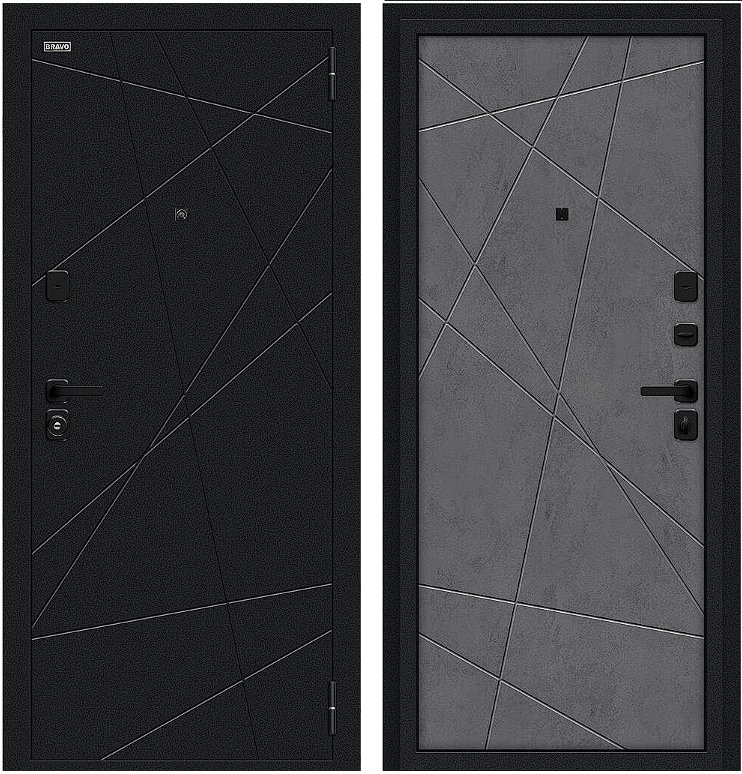 Дверь Браво Граффити-5/SBlack Букле черное/Slate Art DIS007412