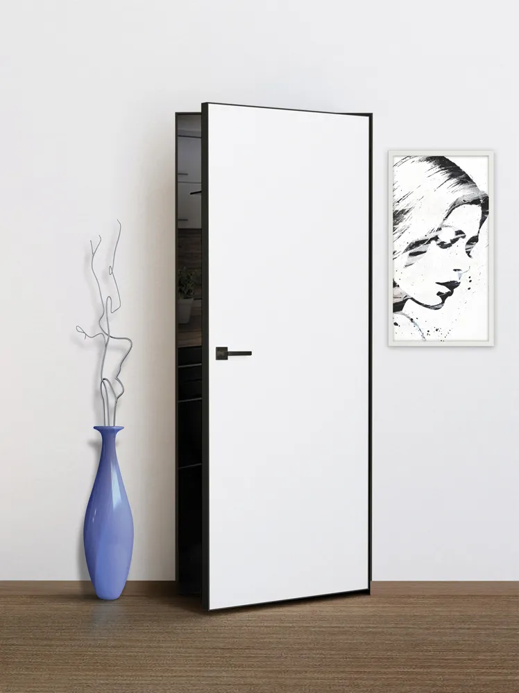 Фото Межкомнатная дверь Фьюжн, кромка AL черная с 4-х сторон белый грунт