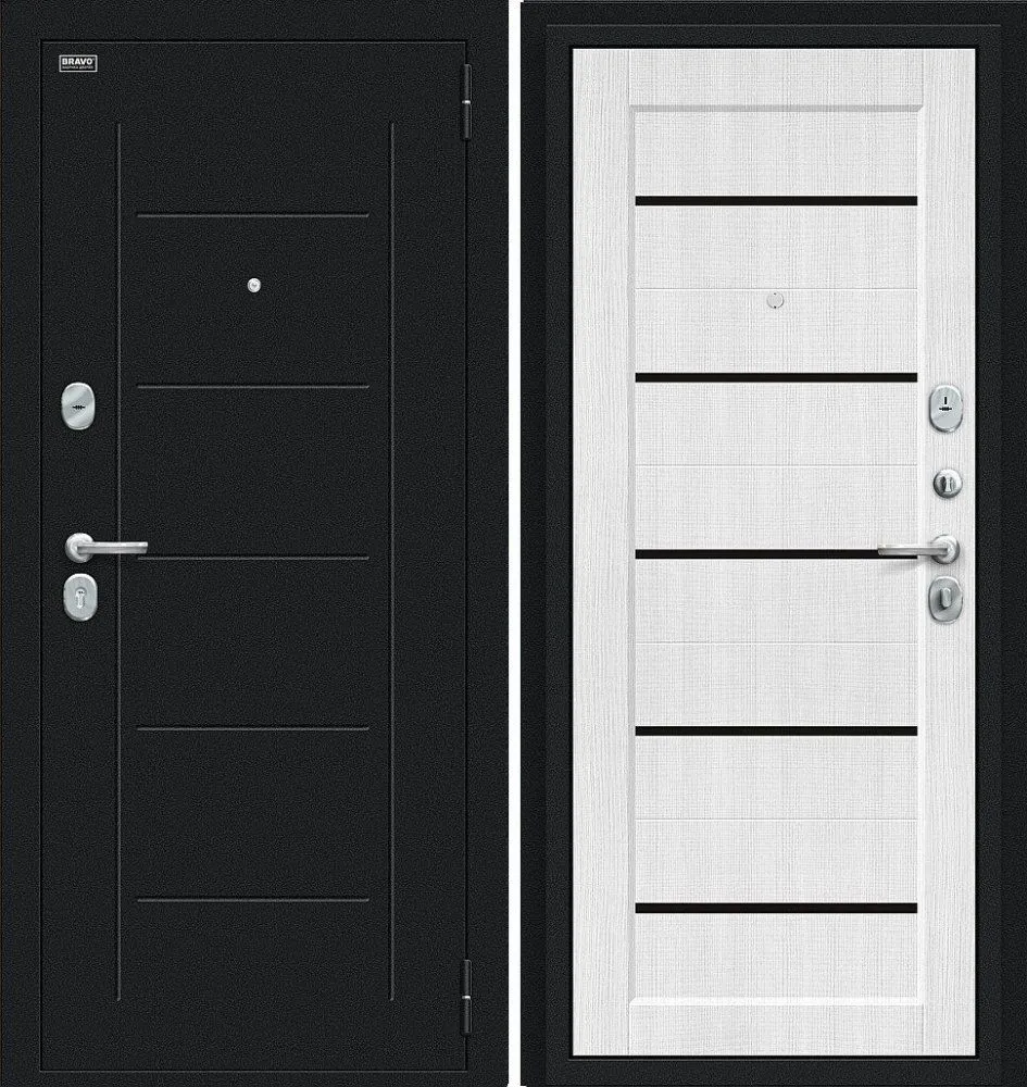 Фото Дверь Браво Борн Букле черное/Snow Melinga DIS006319